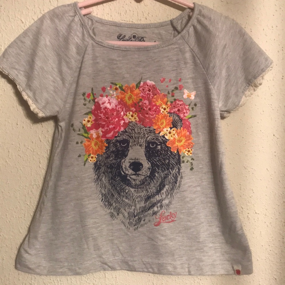 Kids Lucky Brand Flower Crown Bear Graphic Tee